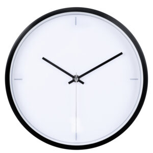 Wanduhr 25 cm, Chroniq Time, matt schwarzes Kunststoff, modern minimalistisch, leise geräuschlos, für Teenager und Erwachsene, Premium-Qualität, zuverlässiges Uhrwerk